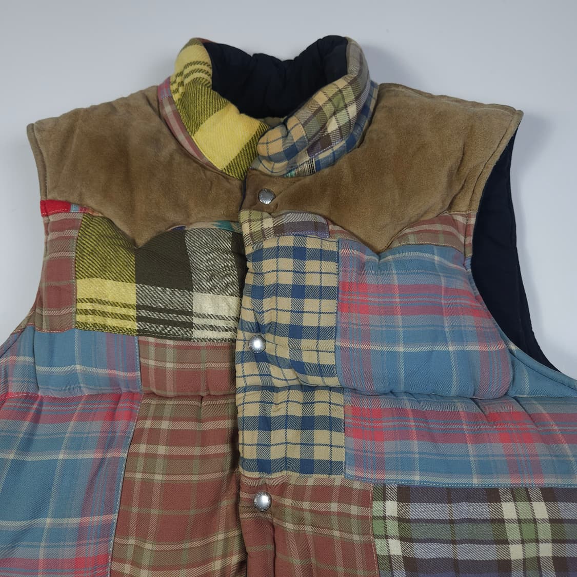 데님앤서플라이 패치워크 패딩 조끼 상품이미지2