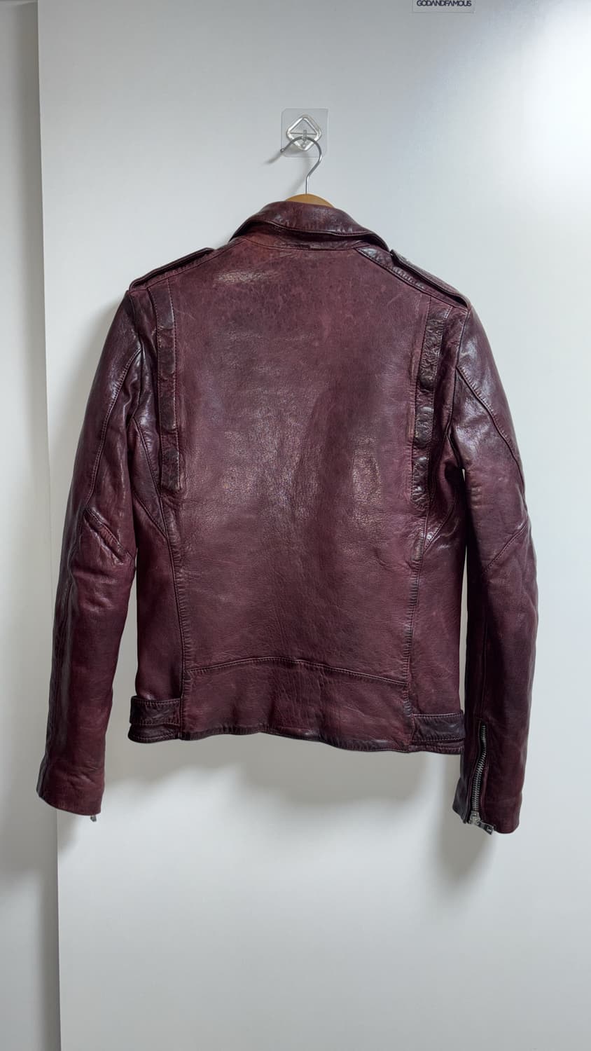 발망 램스킨 버건디 라이더자켓  상품이미지3