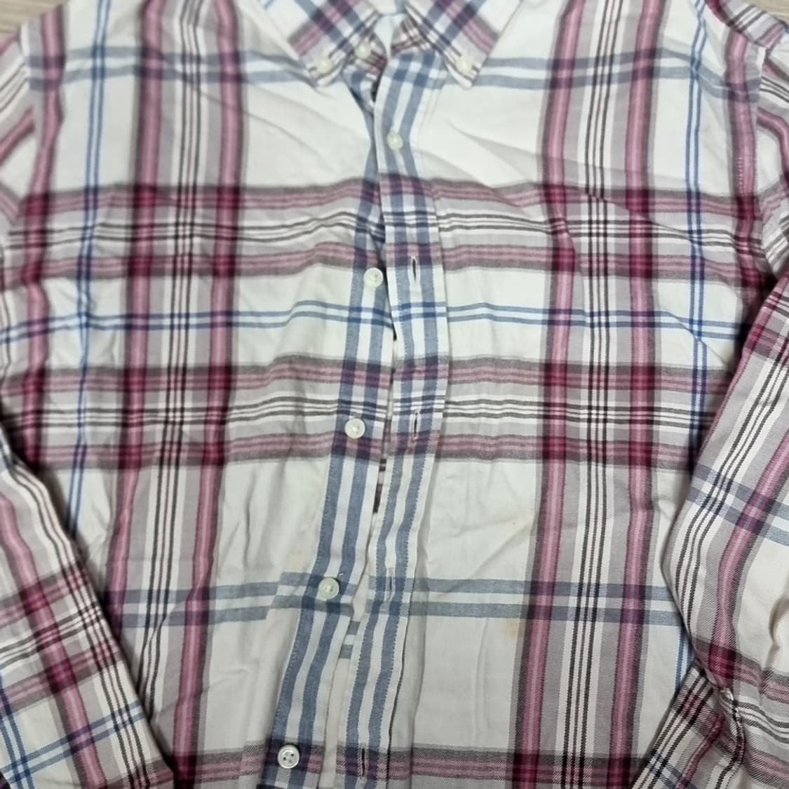 헨리코튼 화이트/핑크 체크 셔츠 남방(95) 상품이미지2