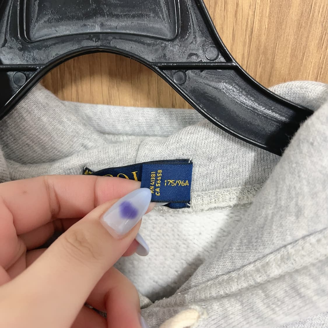 [정품] 폴로 그레이 POLO 아플리케 기모 후드티 [ M ] 상품이미지7