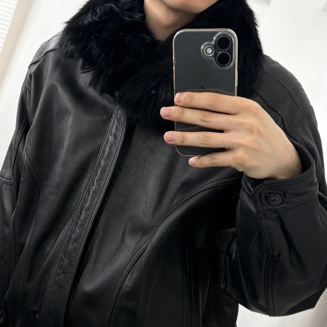 Fontelli 이태리 램스킨 퍼카라 봄버 자켓 상품이미지4