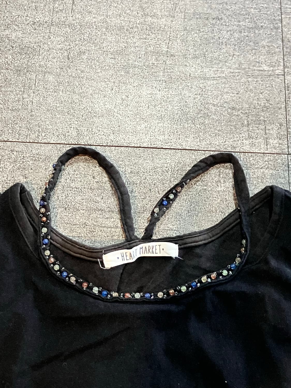 일본빈티지 Heartmarket 핀터깔y2k 하구미모리걸 슬리브리스나시 상품이미지2