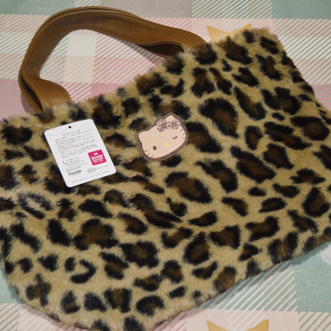 25s 키티 x 시마무라 호피 퍼 레더 토트백 상품이미지9