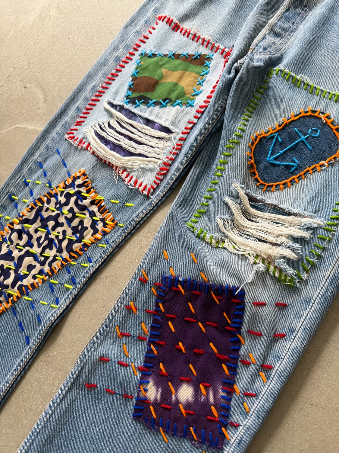90s Levi's 501 Patchwork Denim Pants  상품이미지3