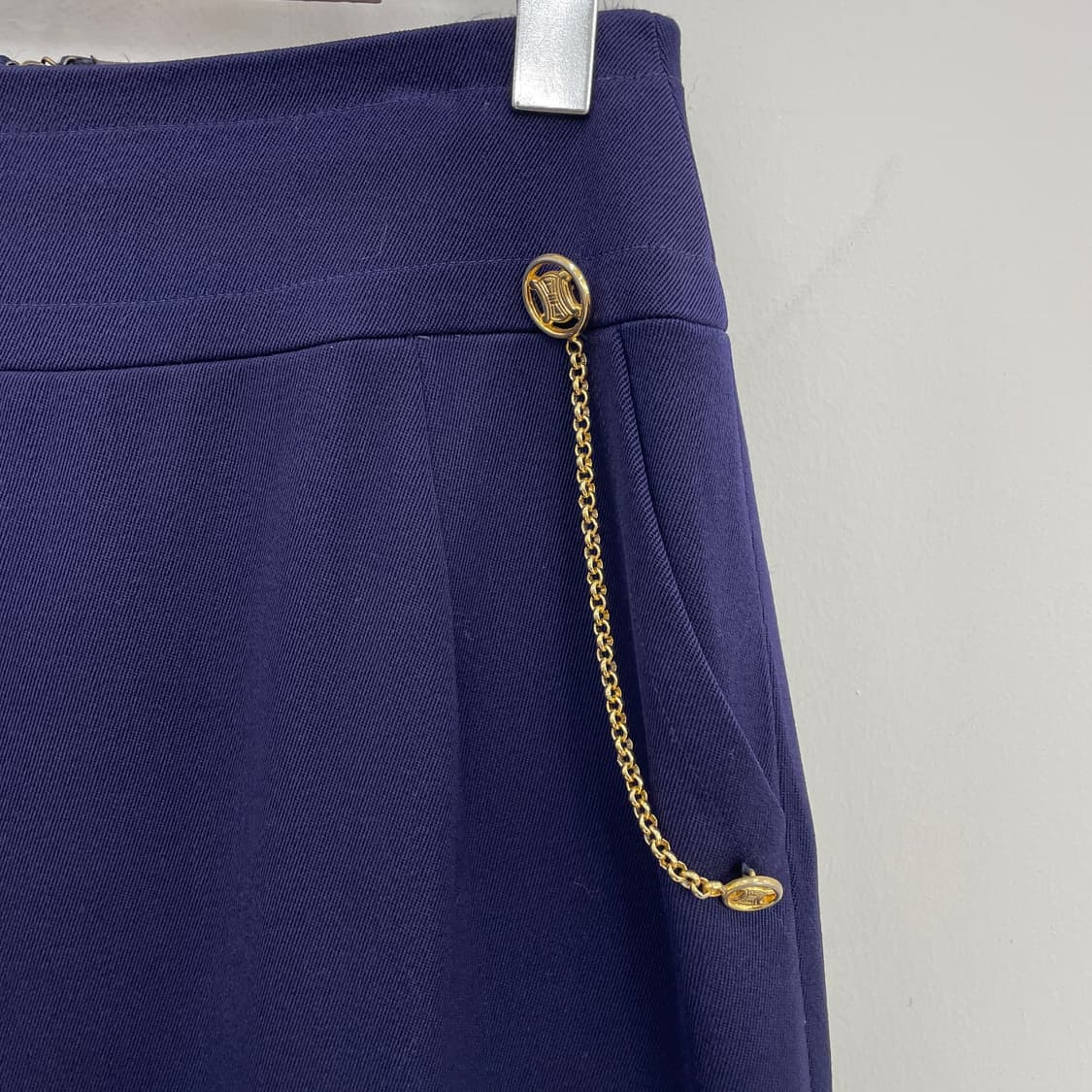 올드 셀린느 체인 장식 네이비 스커트 치마 상품이미지3