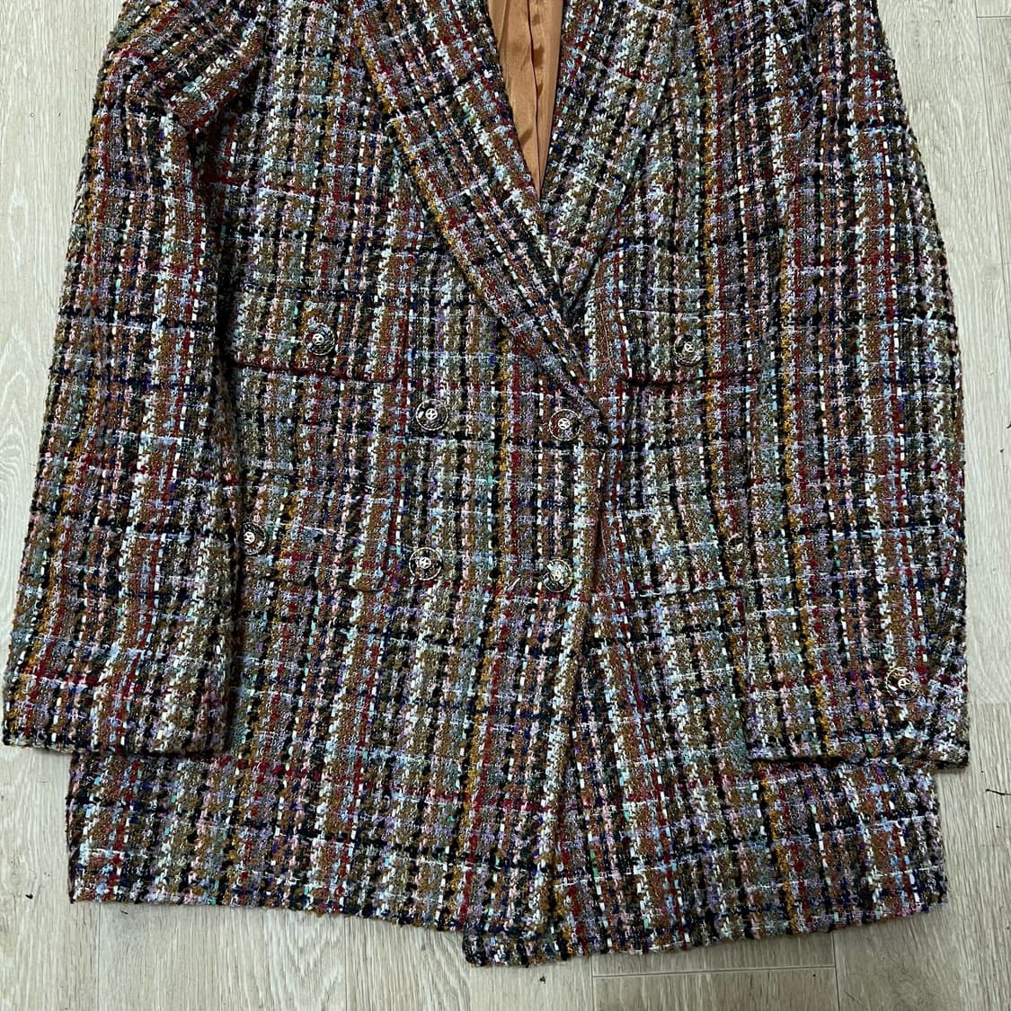 듀엘 여성 더블 체크 트위드자켓 66  상품이미지3