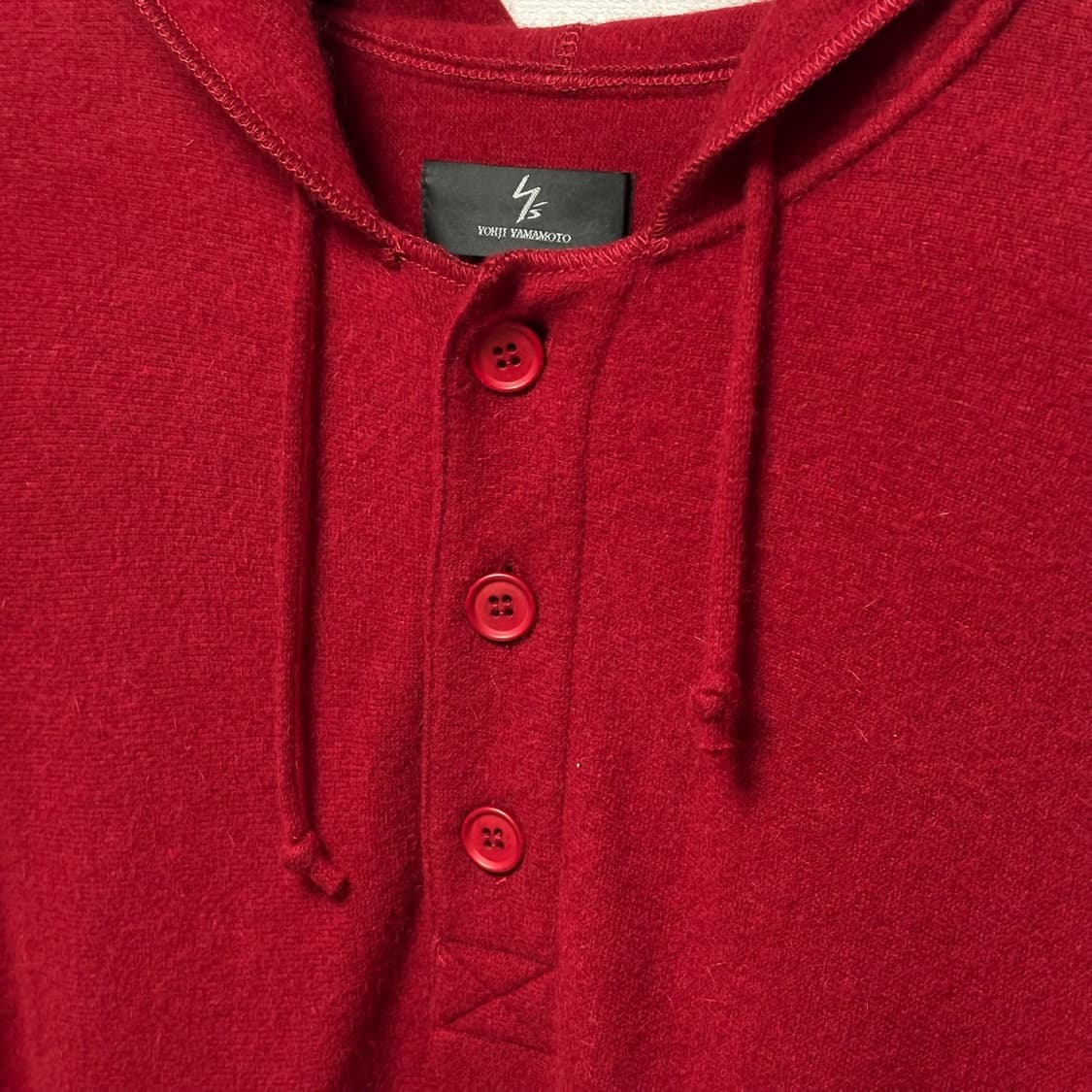 3) 요지야마모토 와이즈 앙고라 니트 후드 레드 상품이미지2