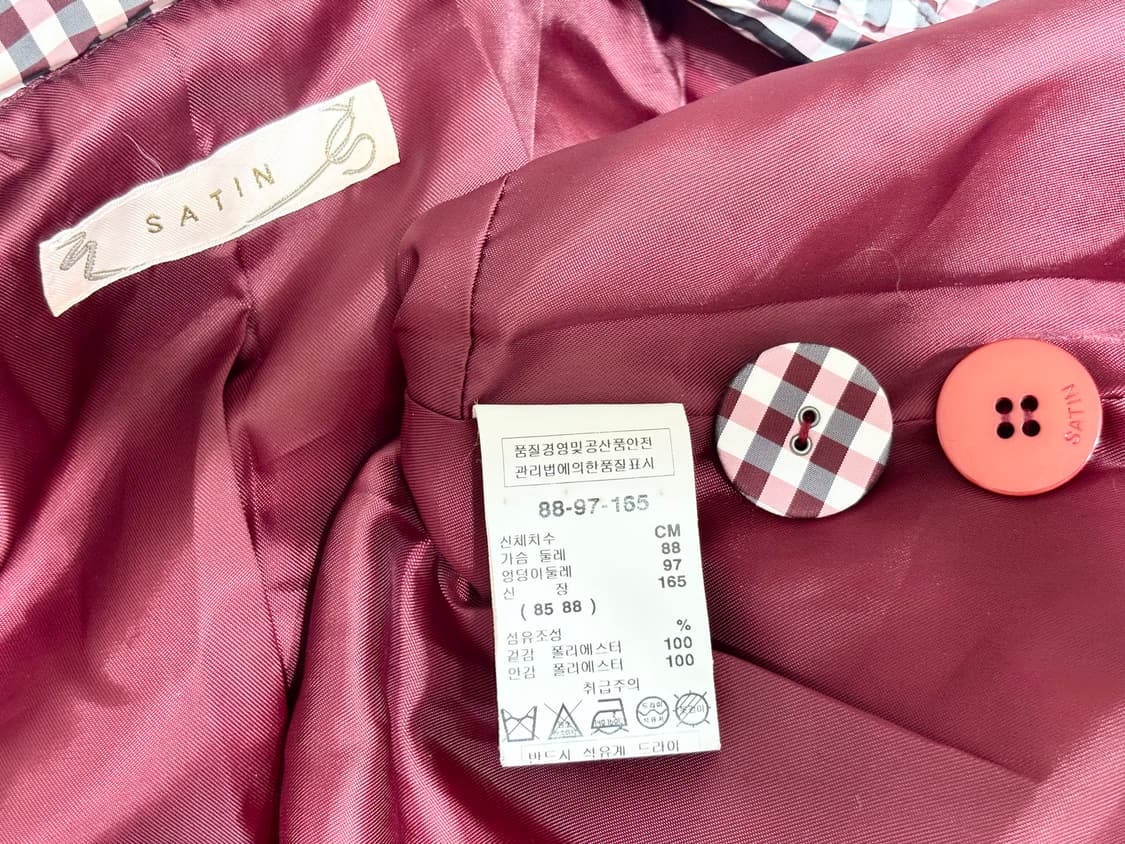  샤틴ㅡ 잔체크 트렌치 코트 M 새거수준 상품이미지10