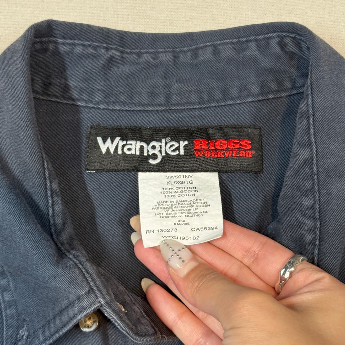 XL) Wrangler 랭글러 투포켓 워크웨어 코튼 셔츠 차콜 W7 상품이미지7