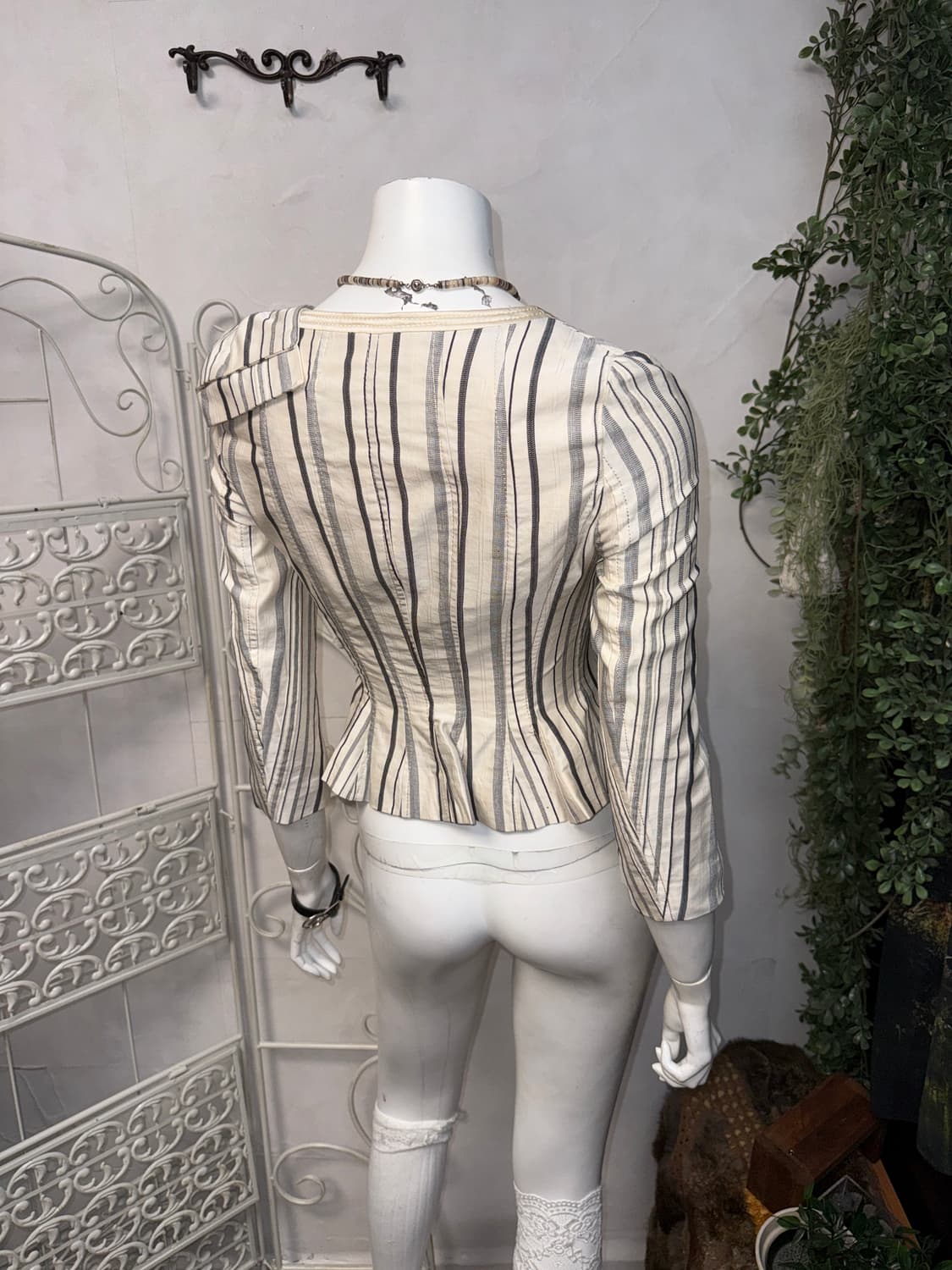 O’2ND ivory stripe ribbon corset jacket 상품이미지10