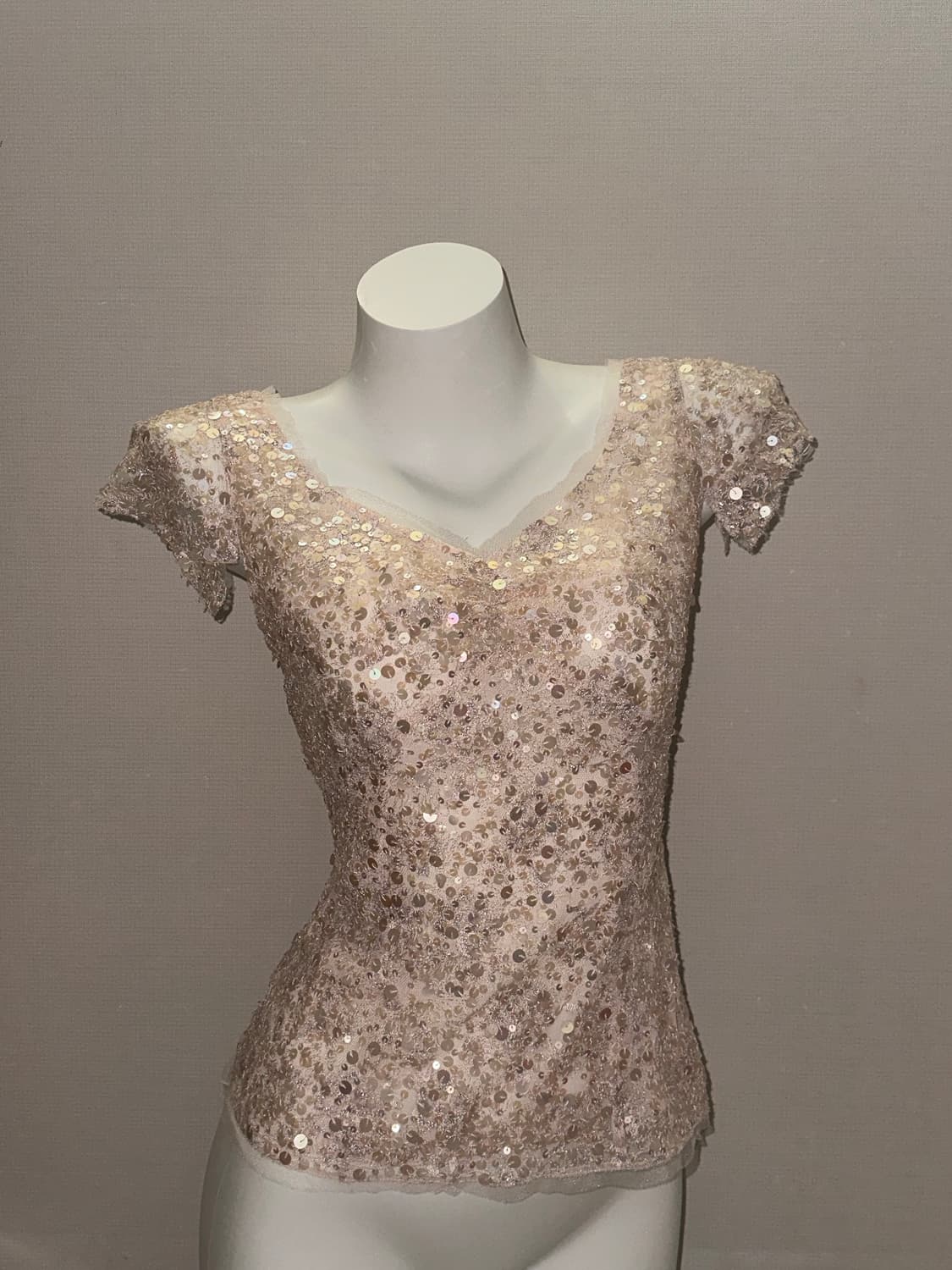 빈티지 페어리코어 스팽글 반팔 블라우스 상품이미지7