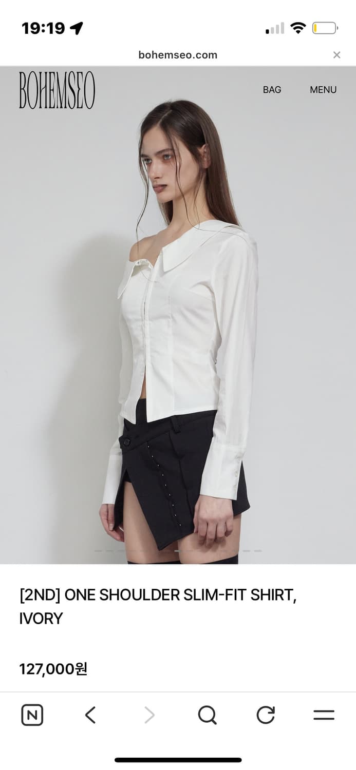 보헤미안 서울 원숄더 슬림핏 셔츠  상품이미지2