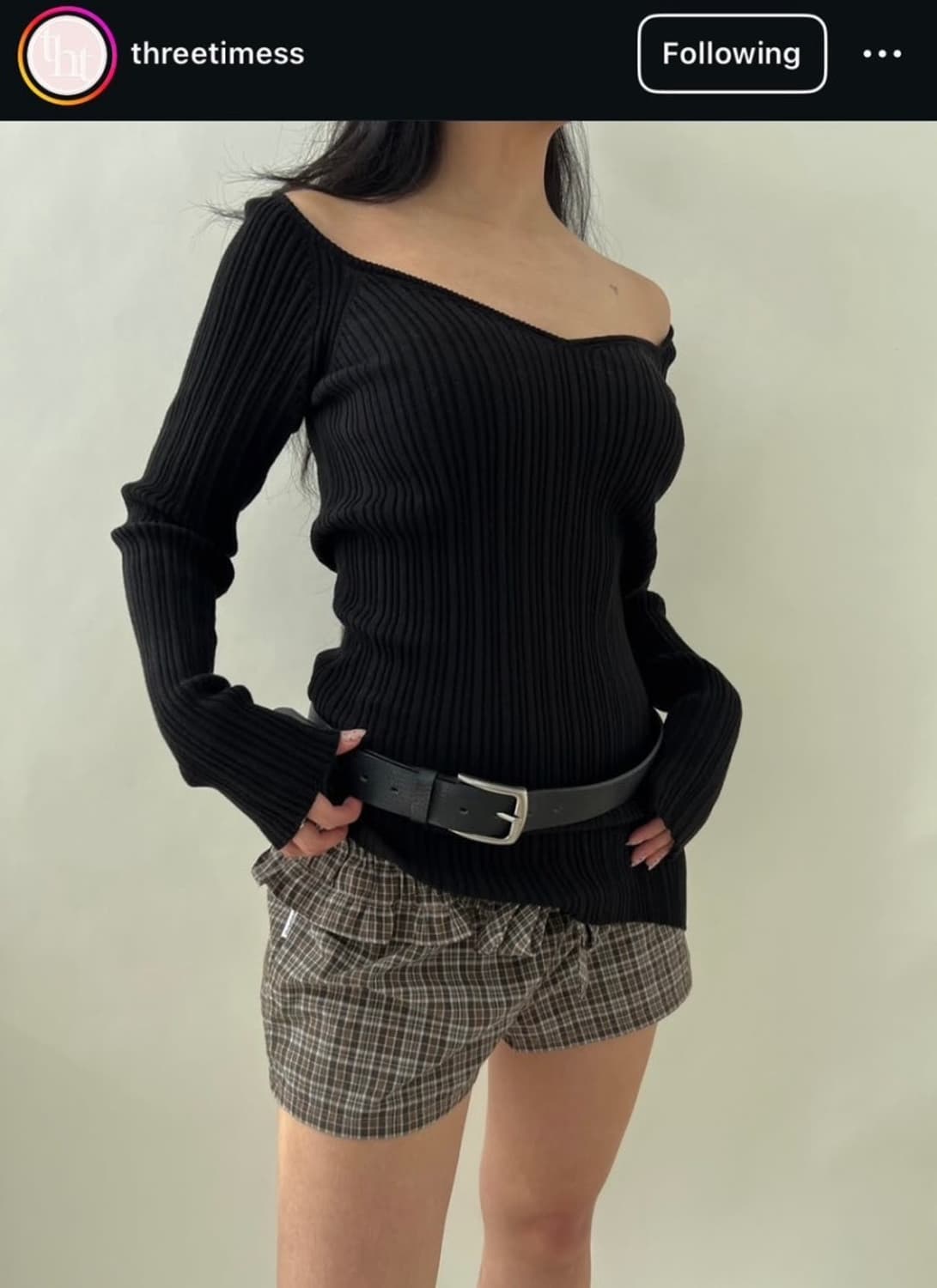 쓰리타임즈 브이 레이어드 드레스 블랙 새상품 threetimes 상품이미지2