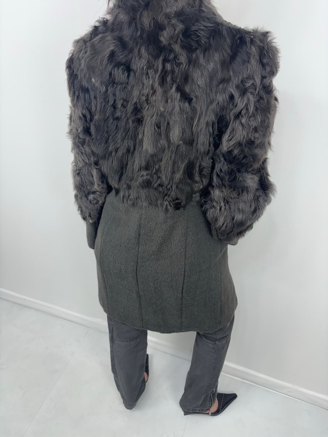 FUR MIXED WOOL HALF COAT 상품이미지6