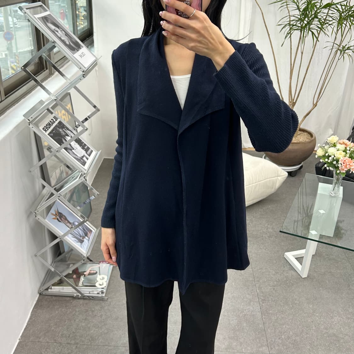 CdeC 여성 숄카라 오픈 니트 가디건 상품이미지4