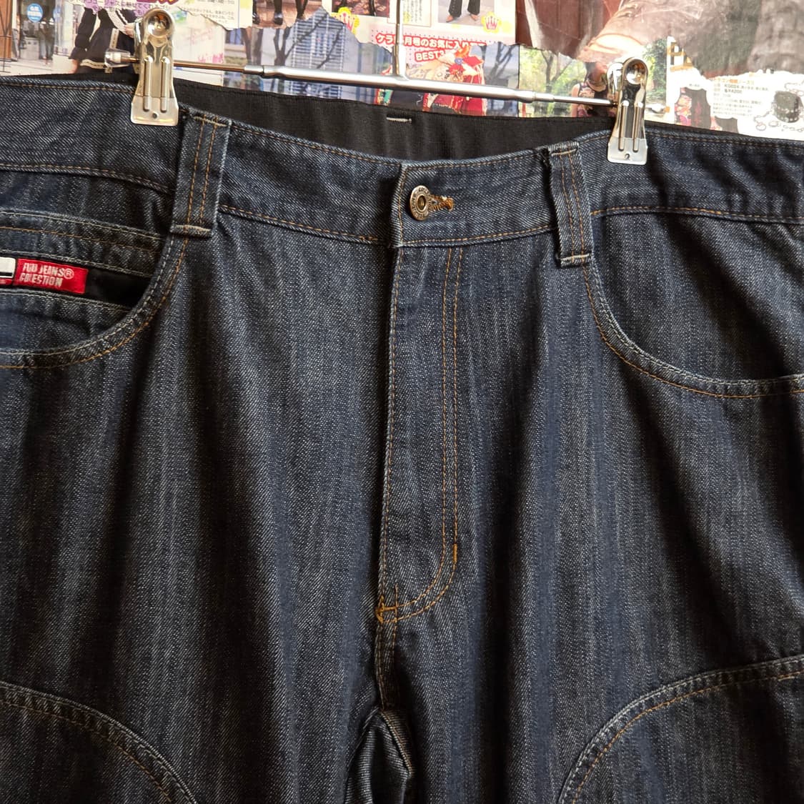 후부 올드스쿨 반밴딩 진청 절개 데님 팬츠 상품이미지3
