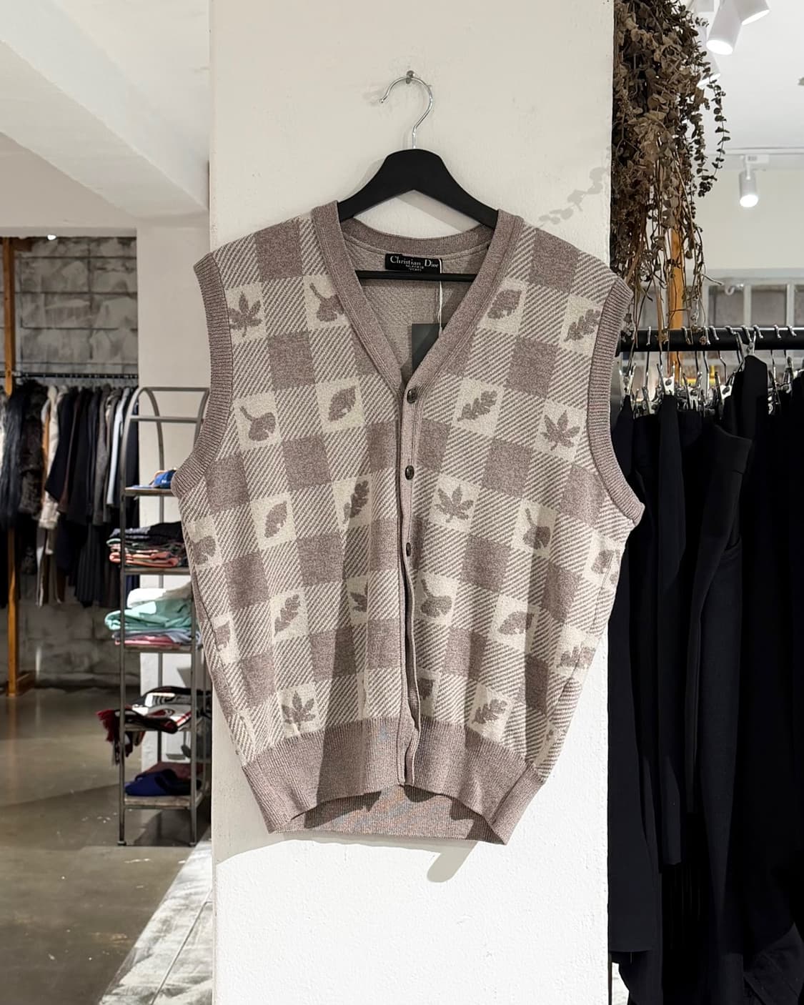 크리스찬 디올 무슈 스포츠 밀크브라운 패턴 니트 베스트 상품이미지1