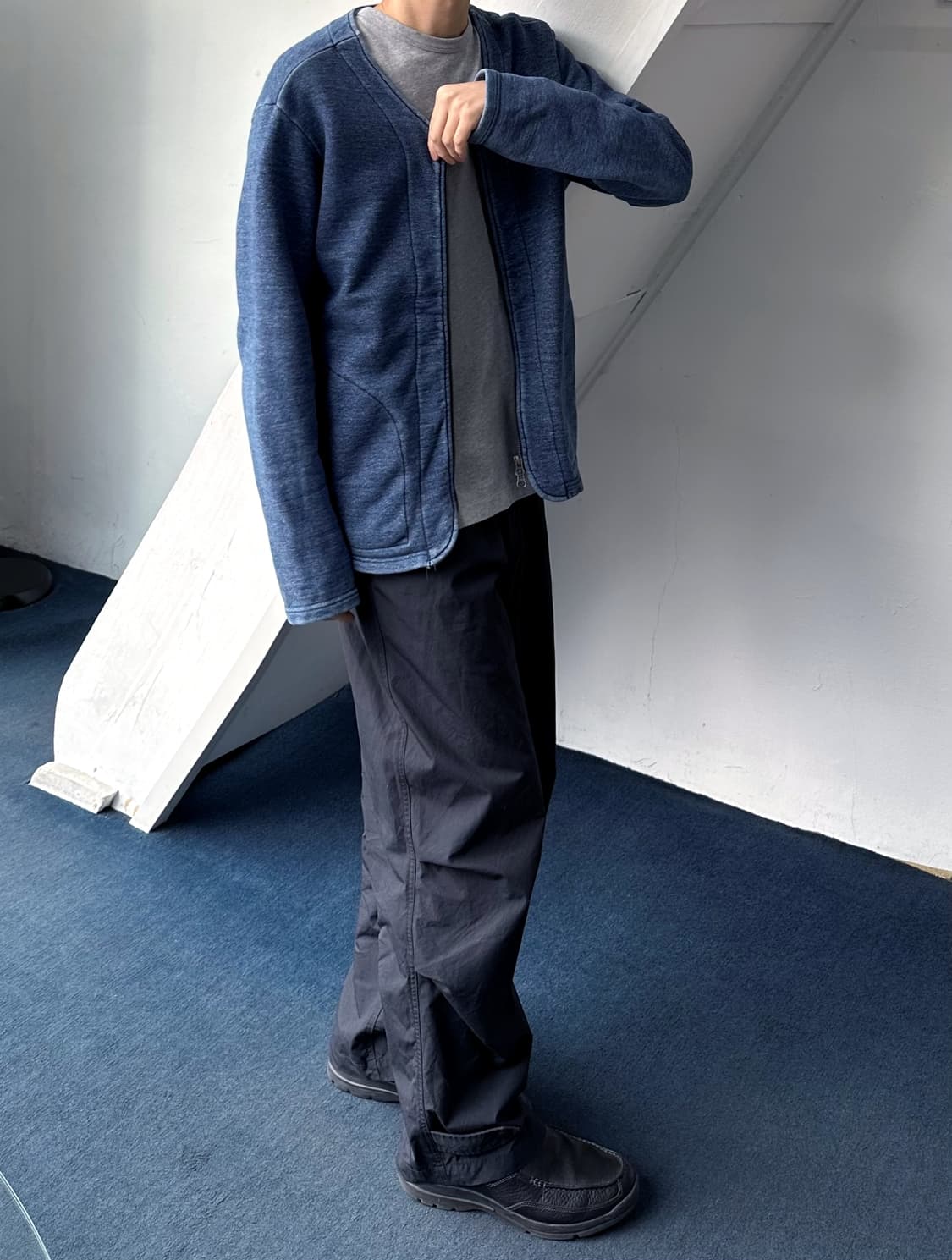 No-collar sweat 2way zip parke 상품이미지9