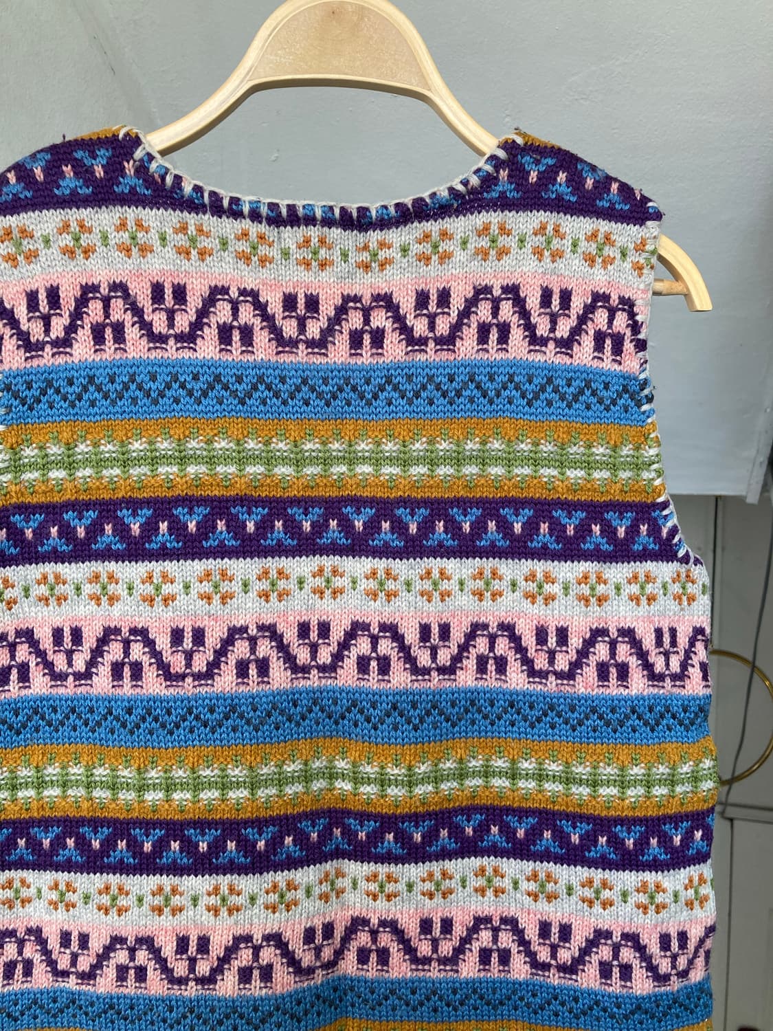 울 100% 에스닉 니트탑 상품이미지7