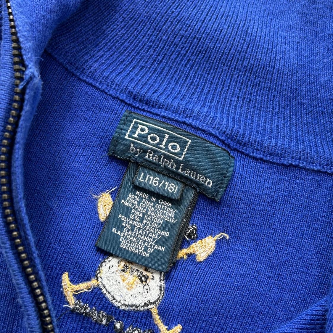 폴로 랄프로렌 블루 럭비 빅로고 하프집업 니트  상품이미지9