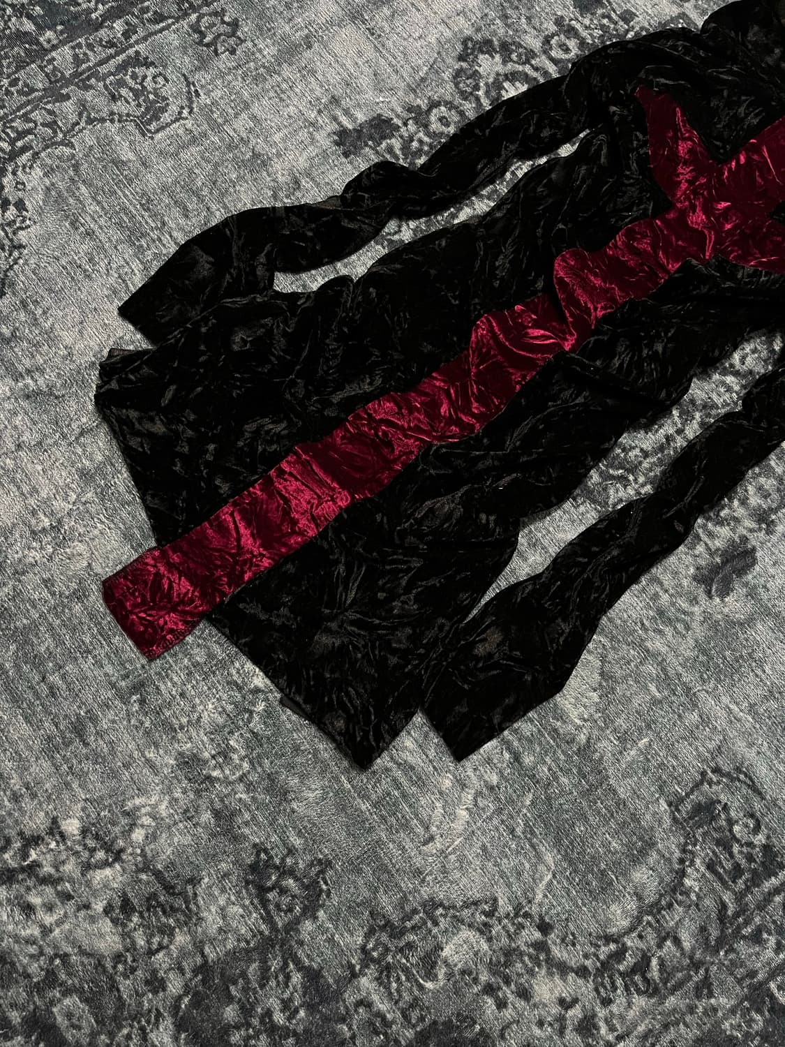 Midas 00s priest back cross velour cardi 상품이미지4