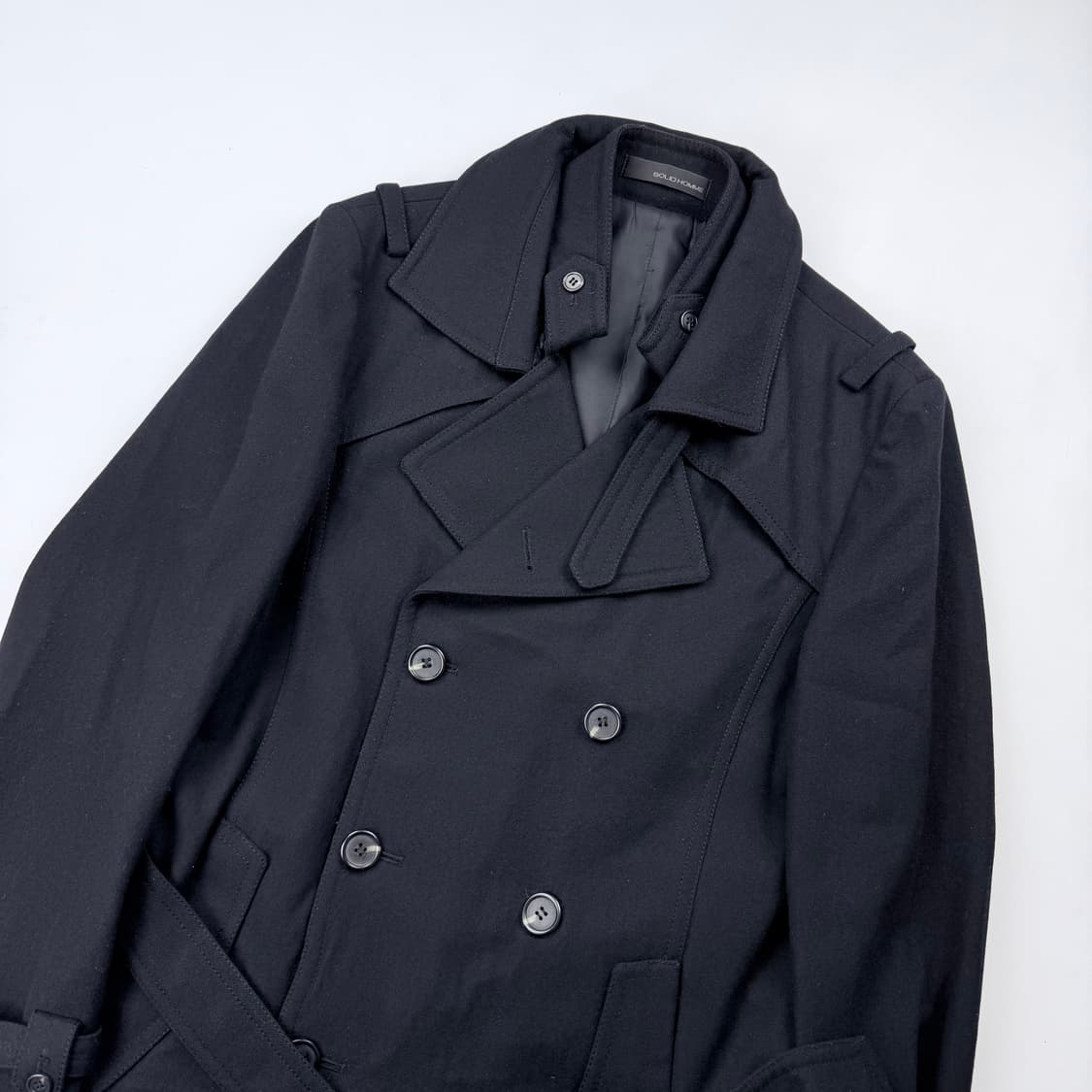 솔리드옴므 벨티드 울 코트 상품이미지3