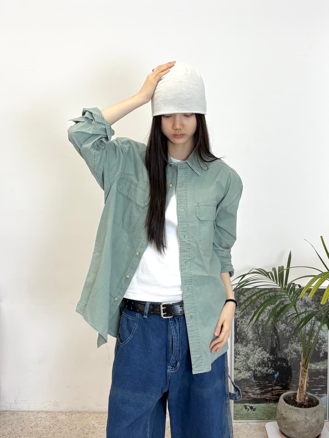 L.L.Bean 빈티지 코튼 워크 셔츠 상품이미지2