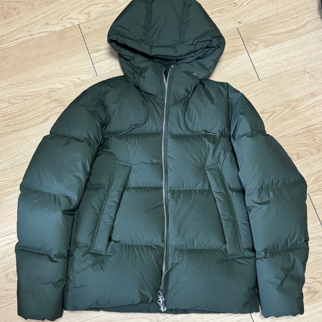 [유럽 S] 아르켓 다운 푸퍼 자켓 카키 다크그린 패딩 세제품 상품이미지1