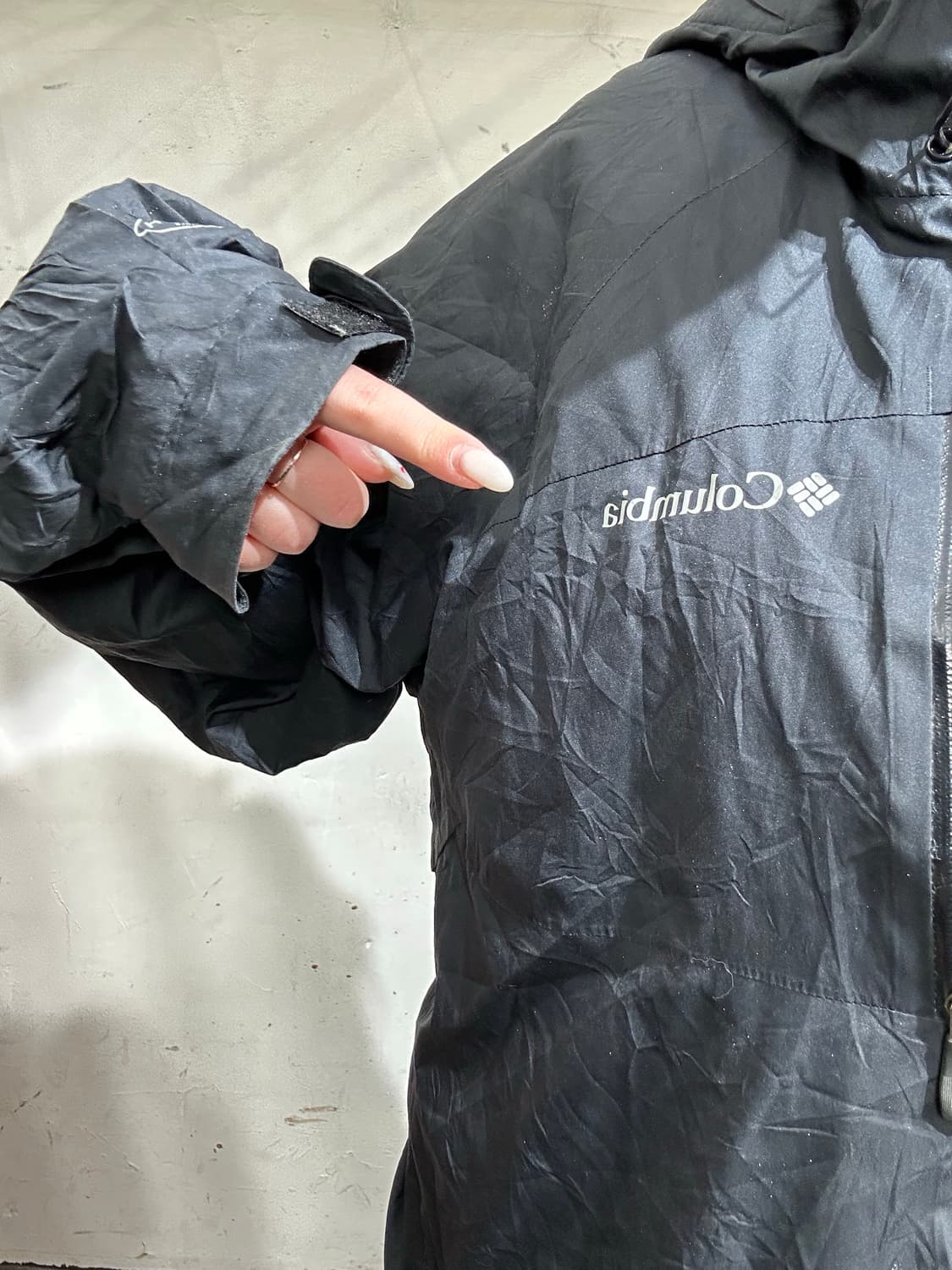 컬럼비아 블랙 후드 오버핏 바람막이 자켓 L 상품이미지4