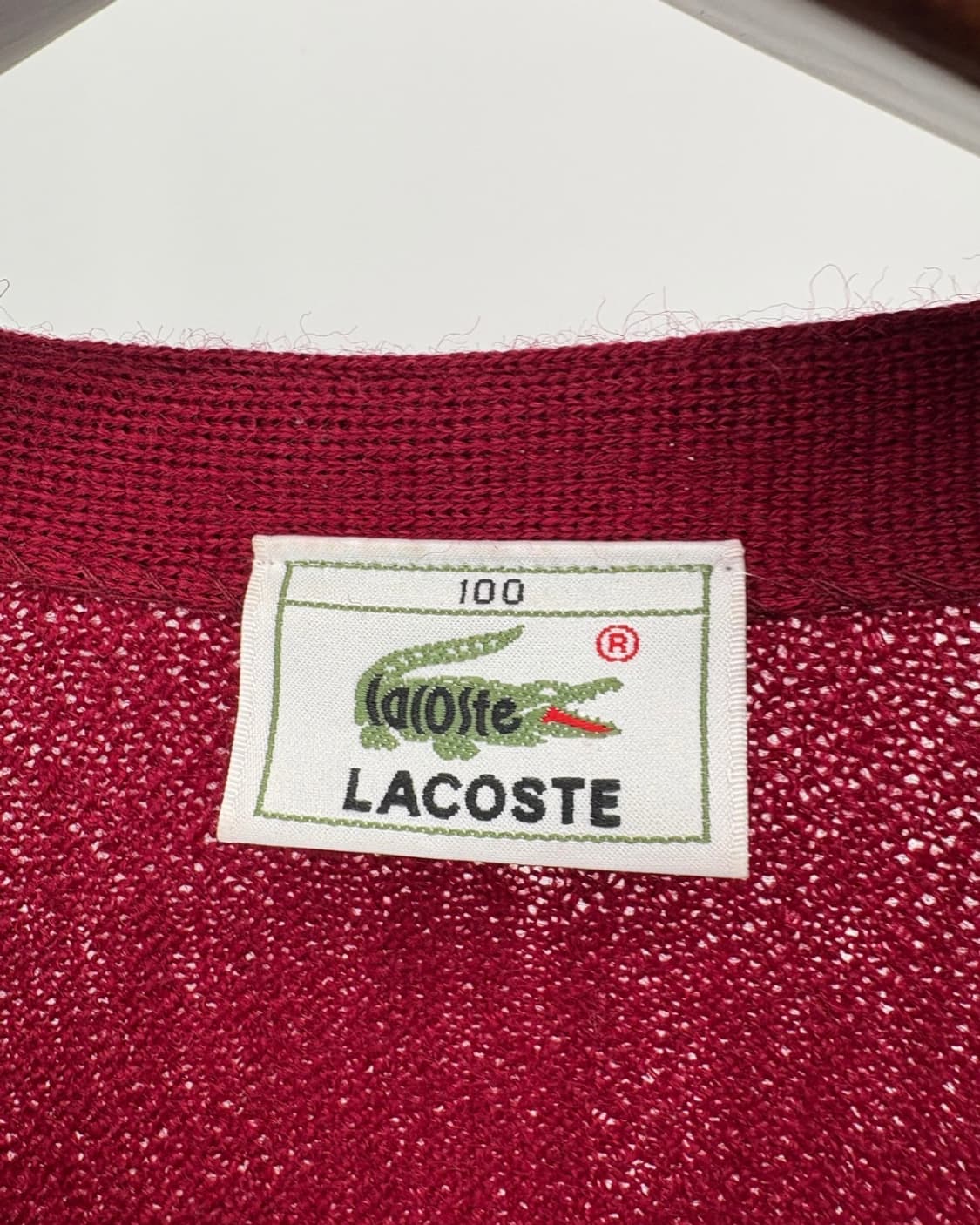 🐊 Lacoste 빈티지 울 가디건 (버건디 / A급) 상품이미지5
