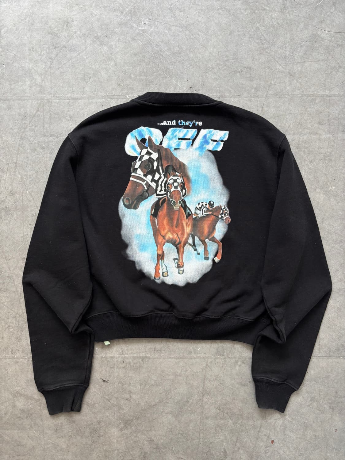 Off White 오프화이트 블랙 레이싱 크롭 맨투맨 상품이미지10