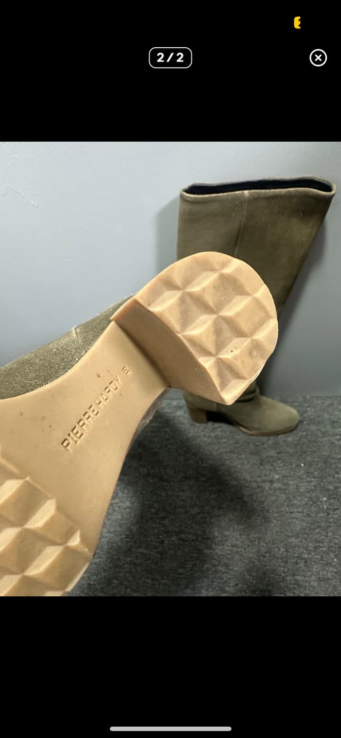 피에르하디 브라운 스웨이드 롱 부츠 상품이미지3