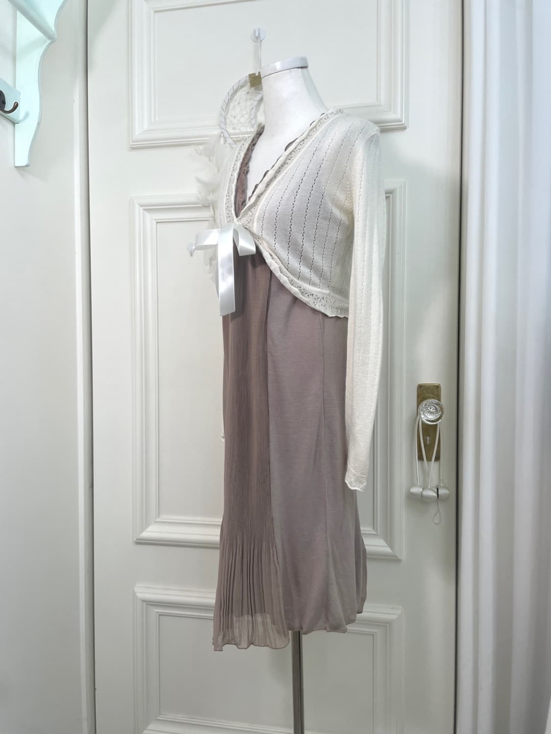 white beads point crochet bolero cardiga 상품이미지3