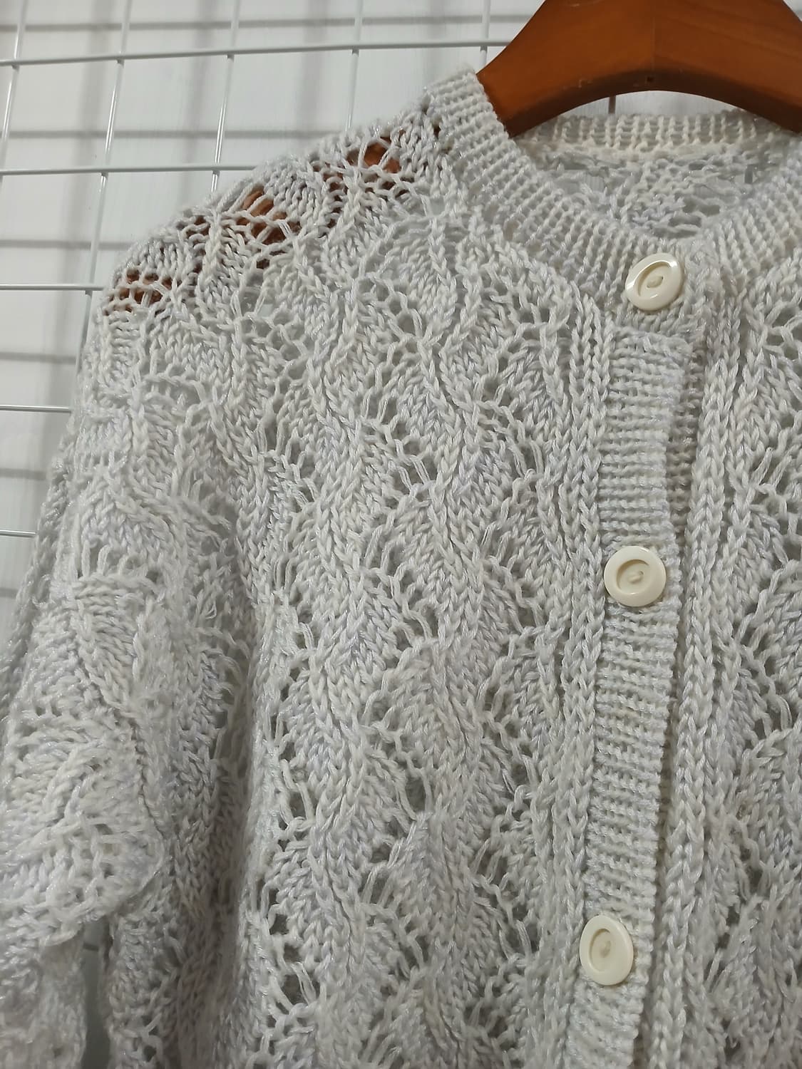 일본빈티지 아이보리 니트가디건 상품이미지3