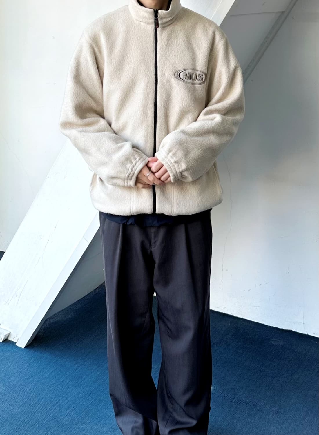 Fleece design wide zip blouson 상품이미지8