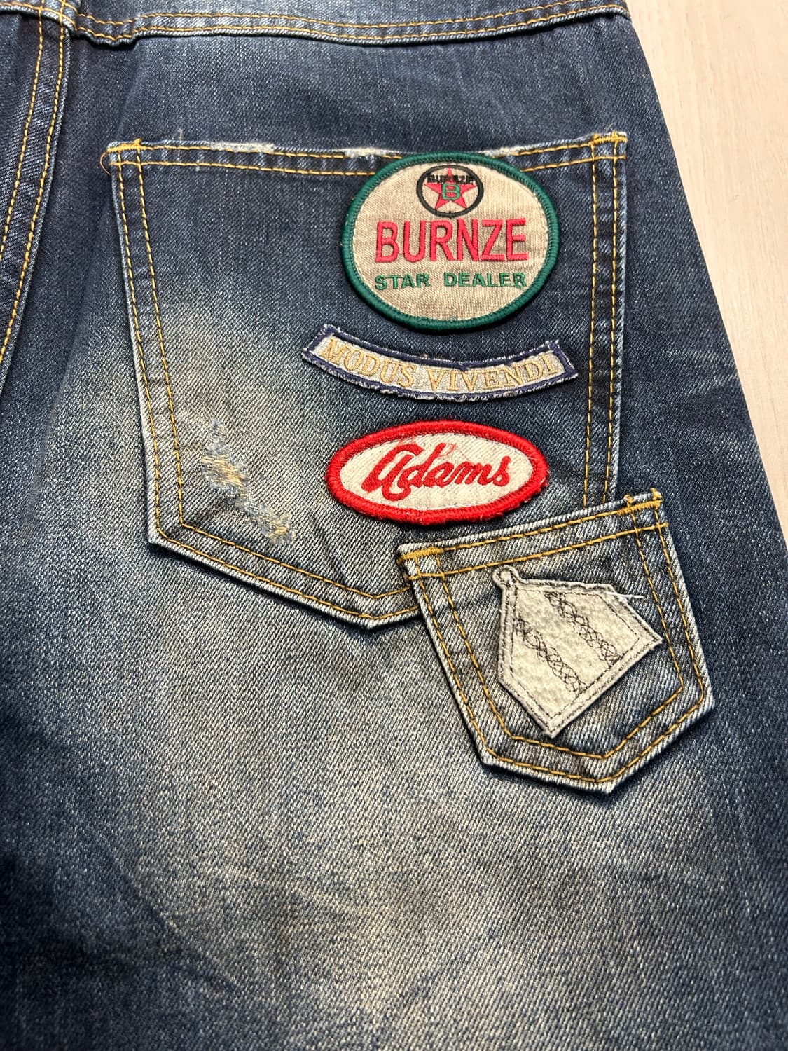 빈티지 워싱 데님 포켓 포인트 상품이미지1