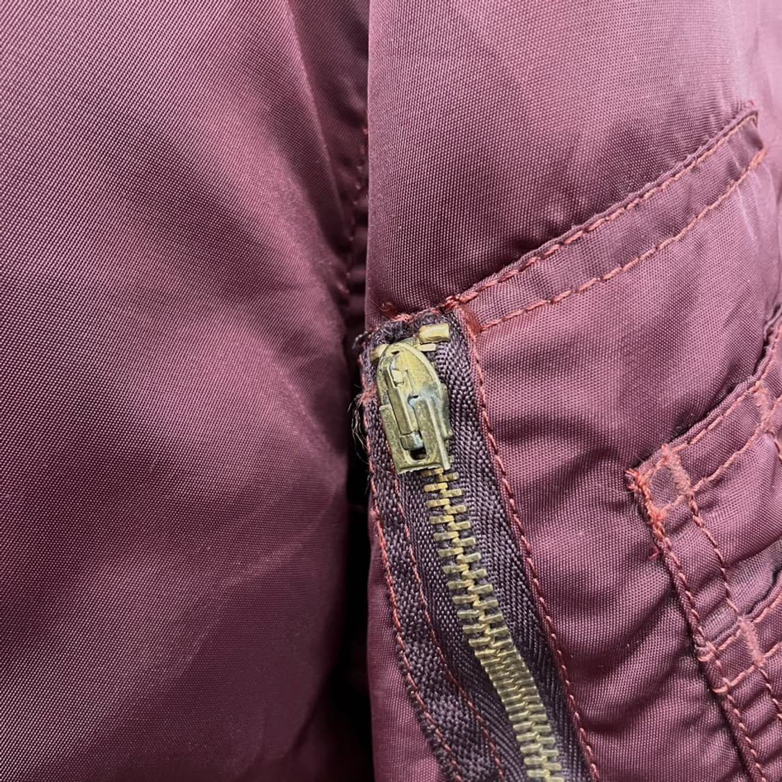 90s USA 빈티지 MA-1 플라이트 자켓 마원 버건디 상품이미지8