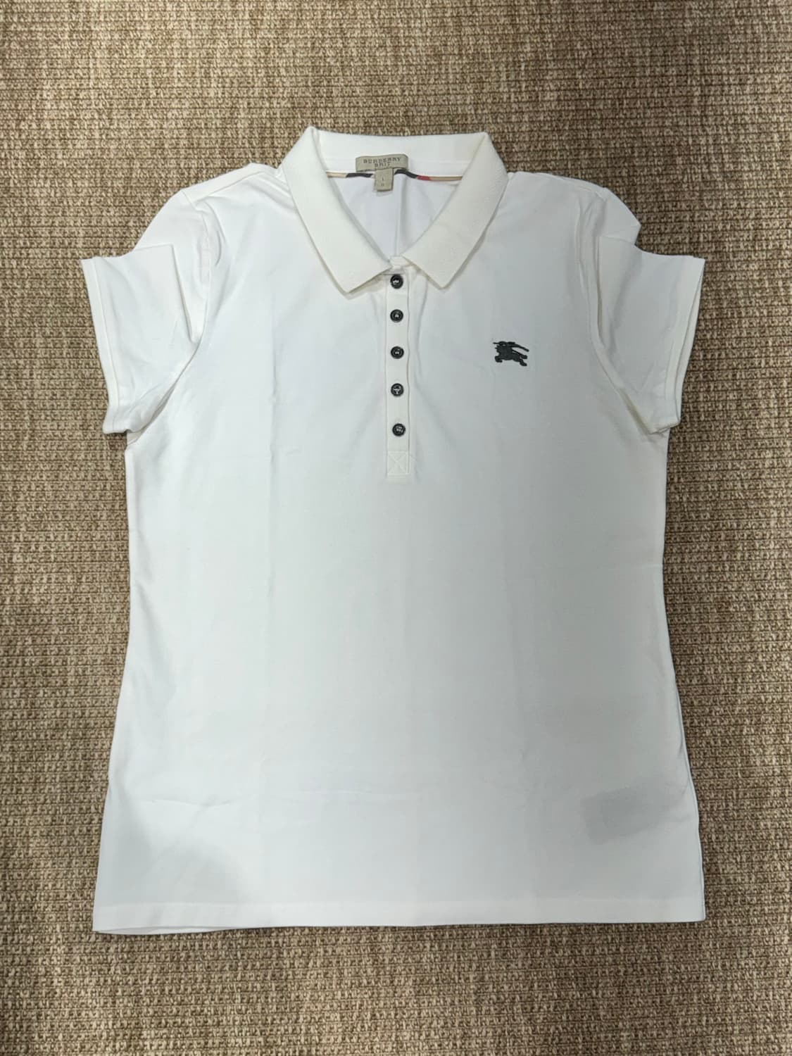 버버리 화이트 반팔 카라티 상품이미지1