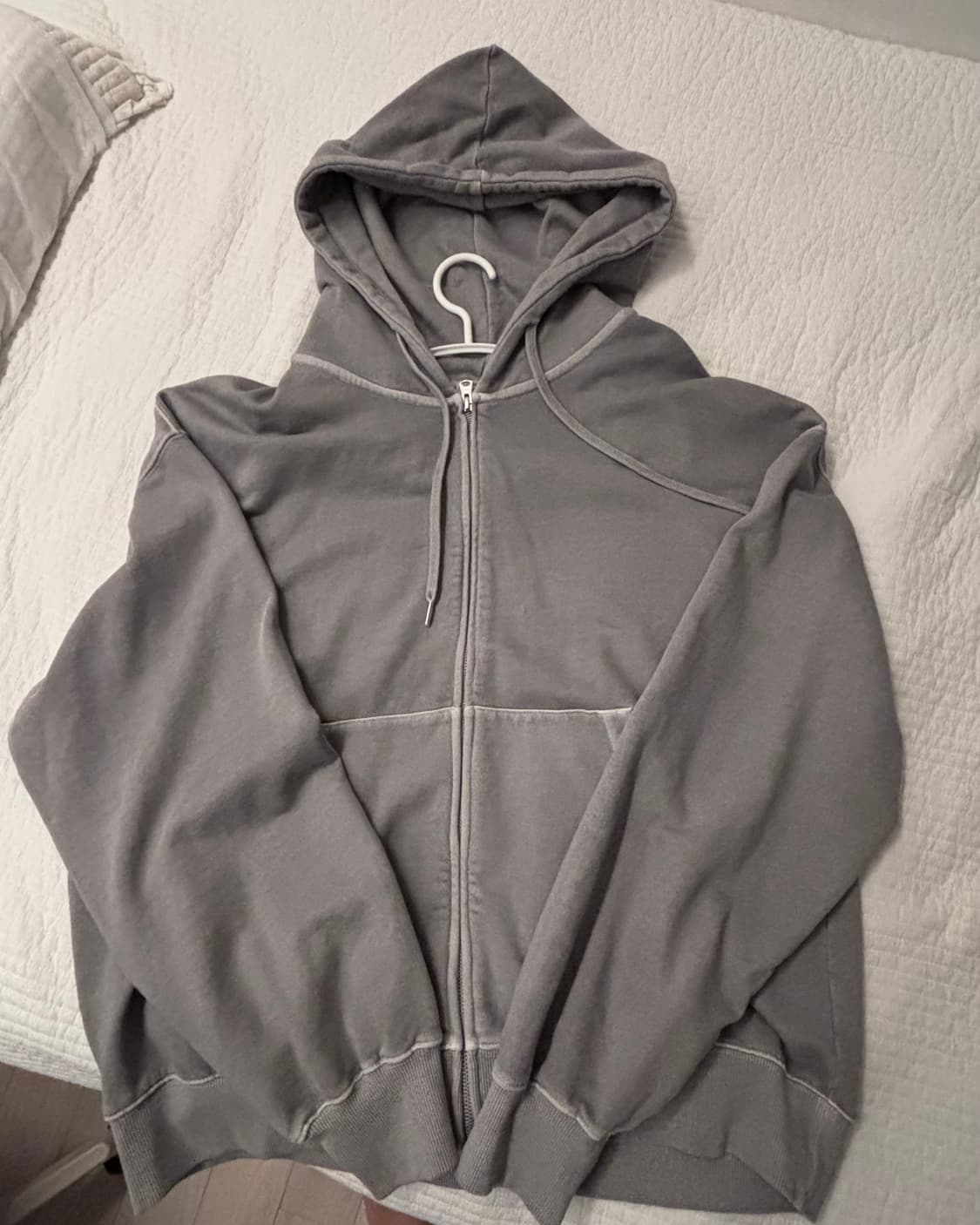 무텐다드 피그먼트 오버사이즈 후디드 스웨트 집업 [그레이] 상품이미지2