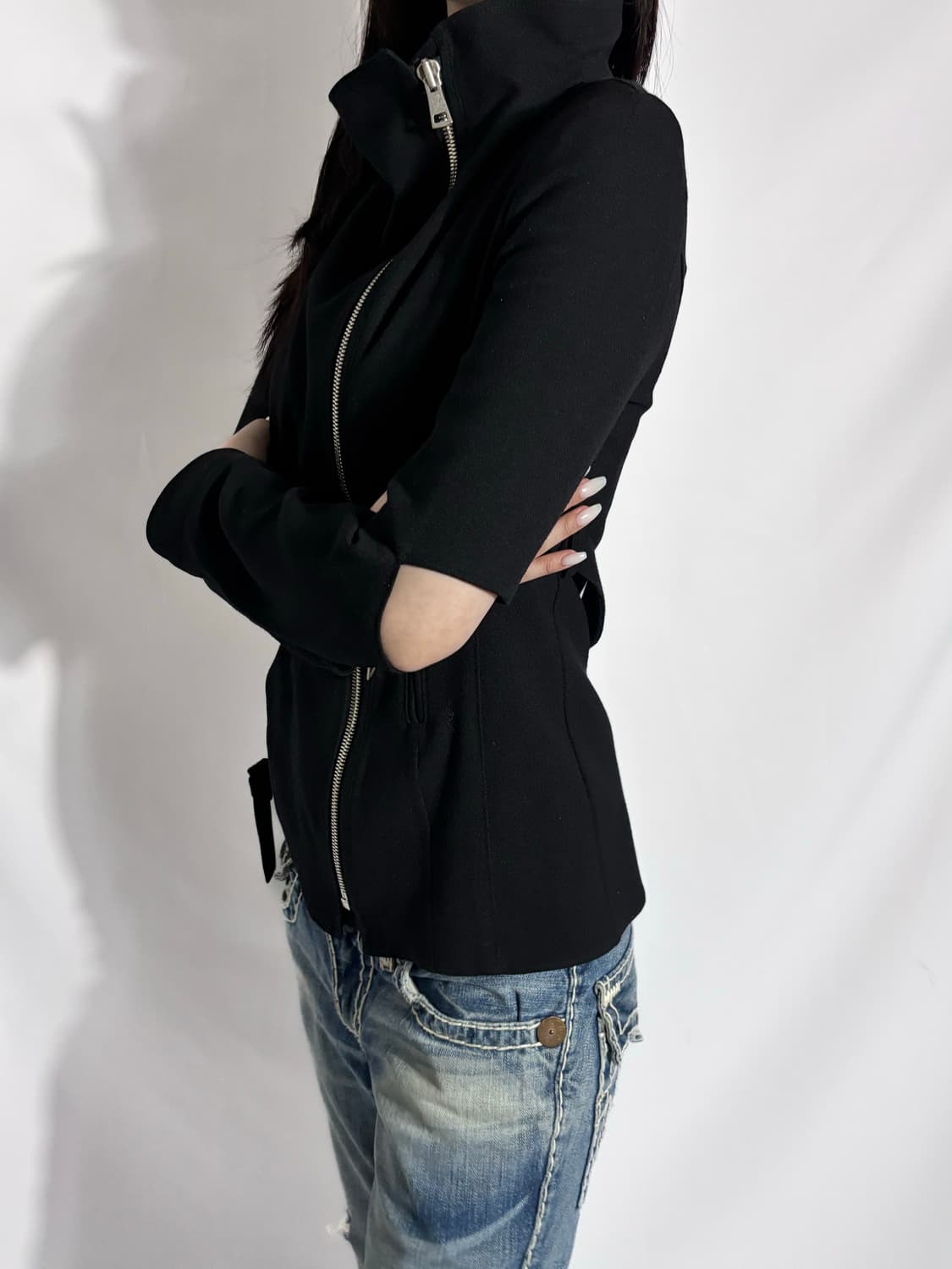 System High-Neck Cut-Out Zip Jacket 상품이미지3