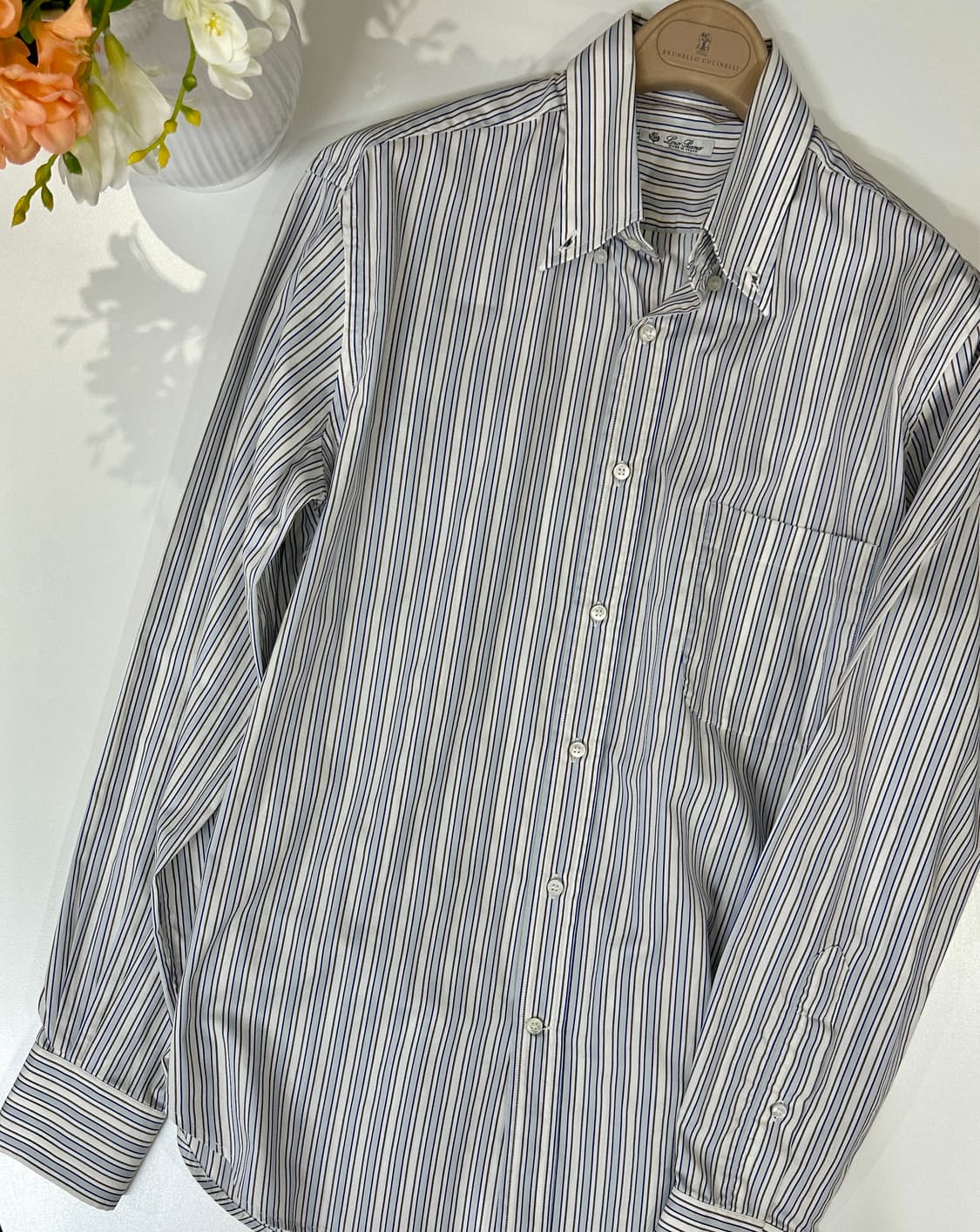 로로피아나 마글리아 아이보리 스트라이프 셔츠 상품이미지1