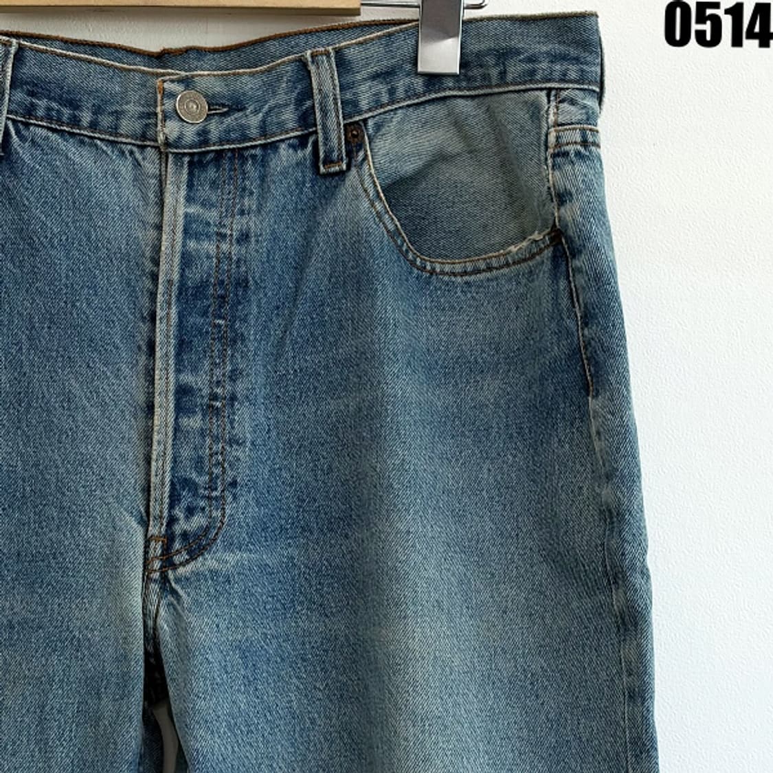 리바이스 501 중청 워싱 데님 팬츠 W36L36 0514 상품이미지2