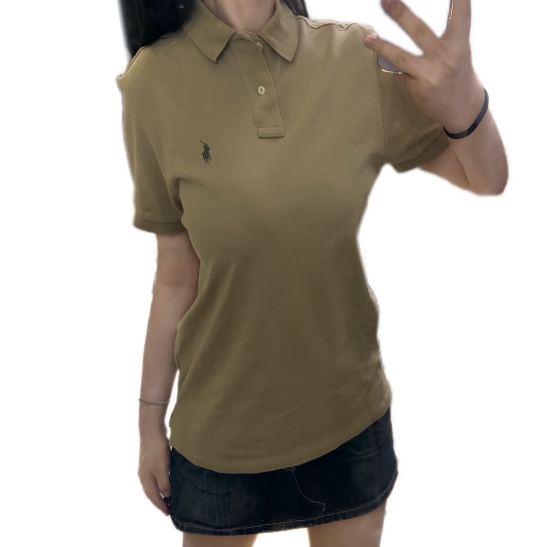 정품)폴로 랄프로렌 커스텀 슬림핏 카키포니 베이지 카라티 PK 상품이미지1