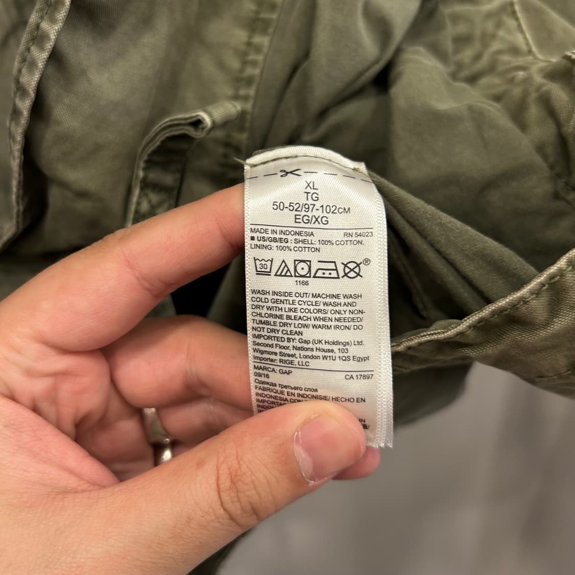 GAP 워시드 코튼 후드 롱 야상 개파카 상품이미지4