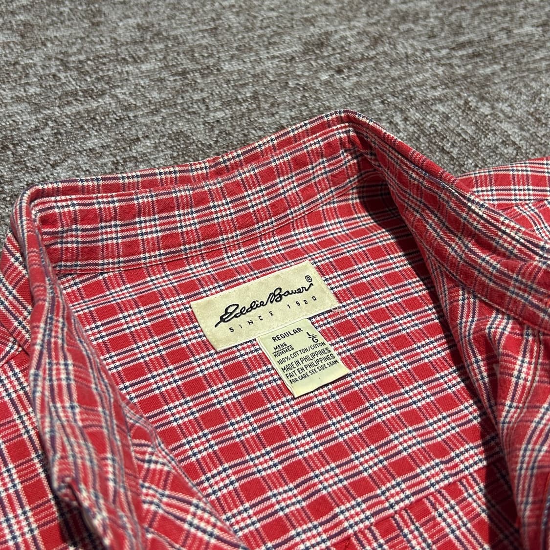 XL) 에디바우어 원포켓 헤비코튼 체크 셔츠 상품이미지3