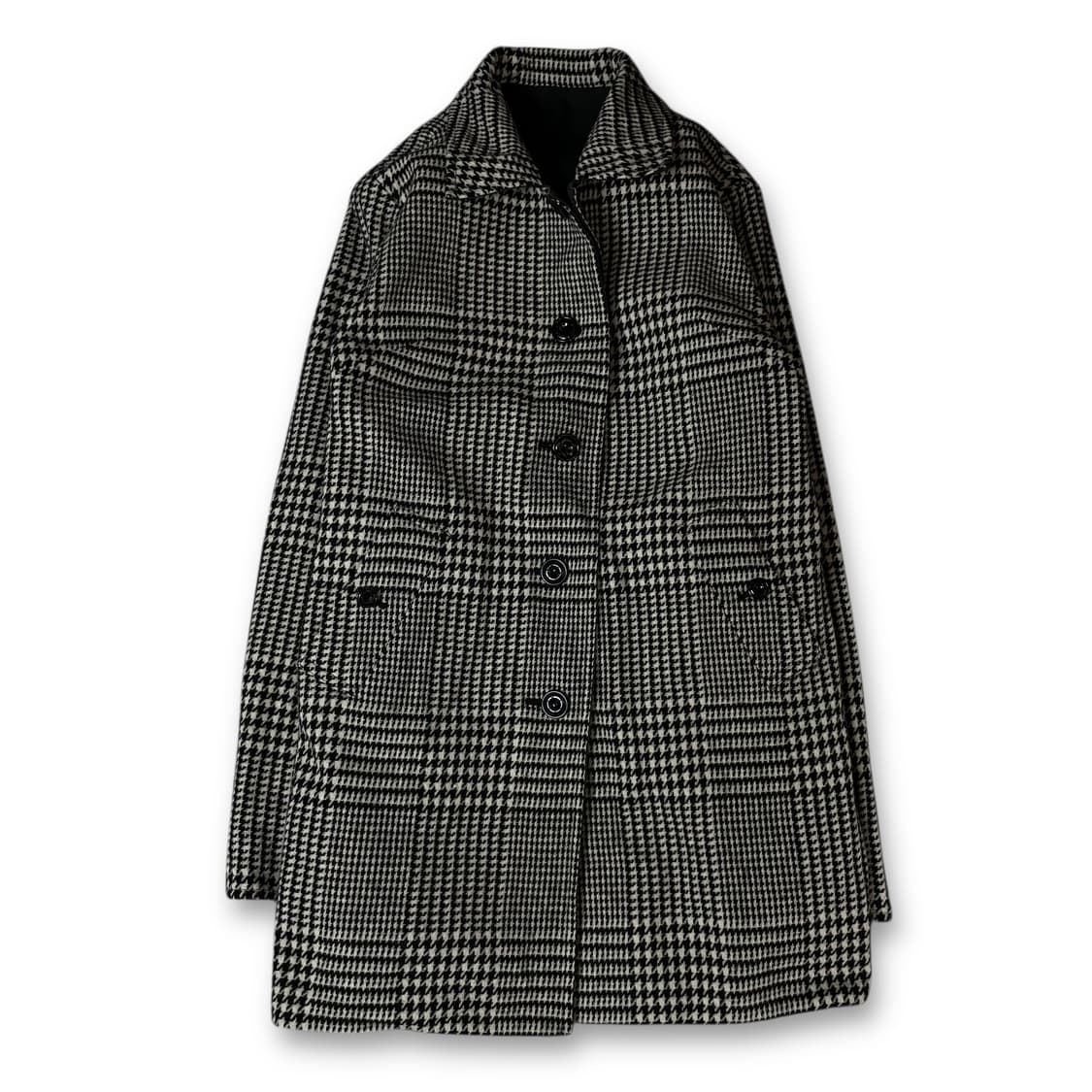 빈티지 블랙 패턴 리버시블 싱글 코트 상품이미지3