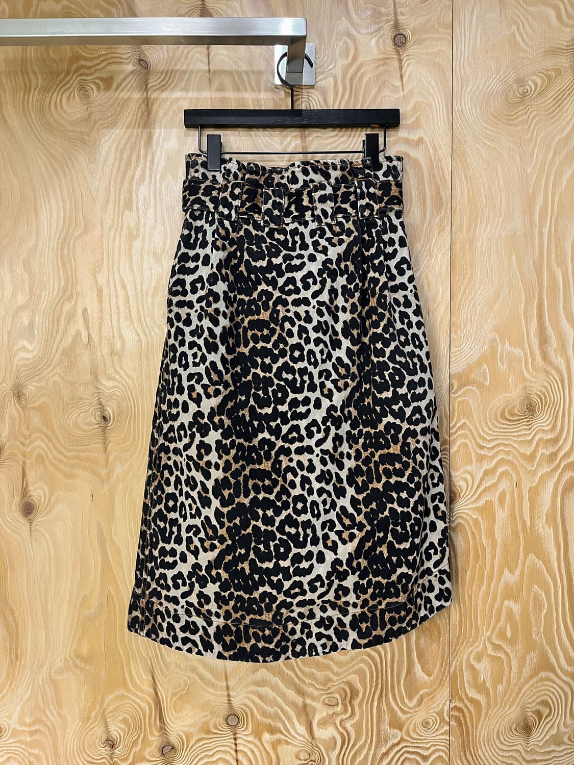 가니 레오파드 비대칭 데님 스커트 상품이미지4