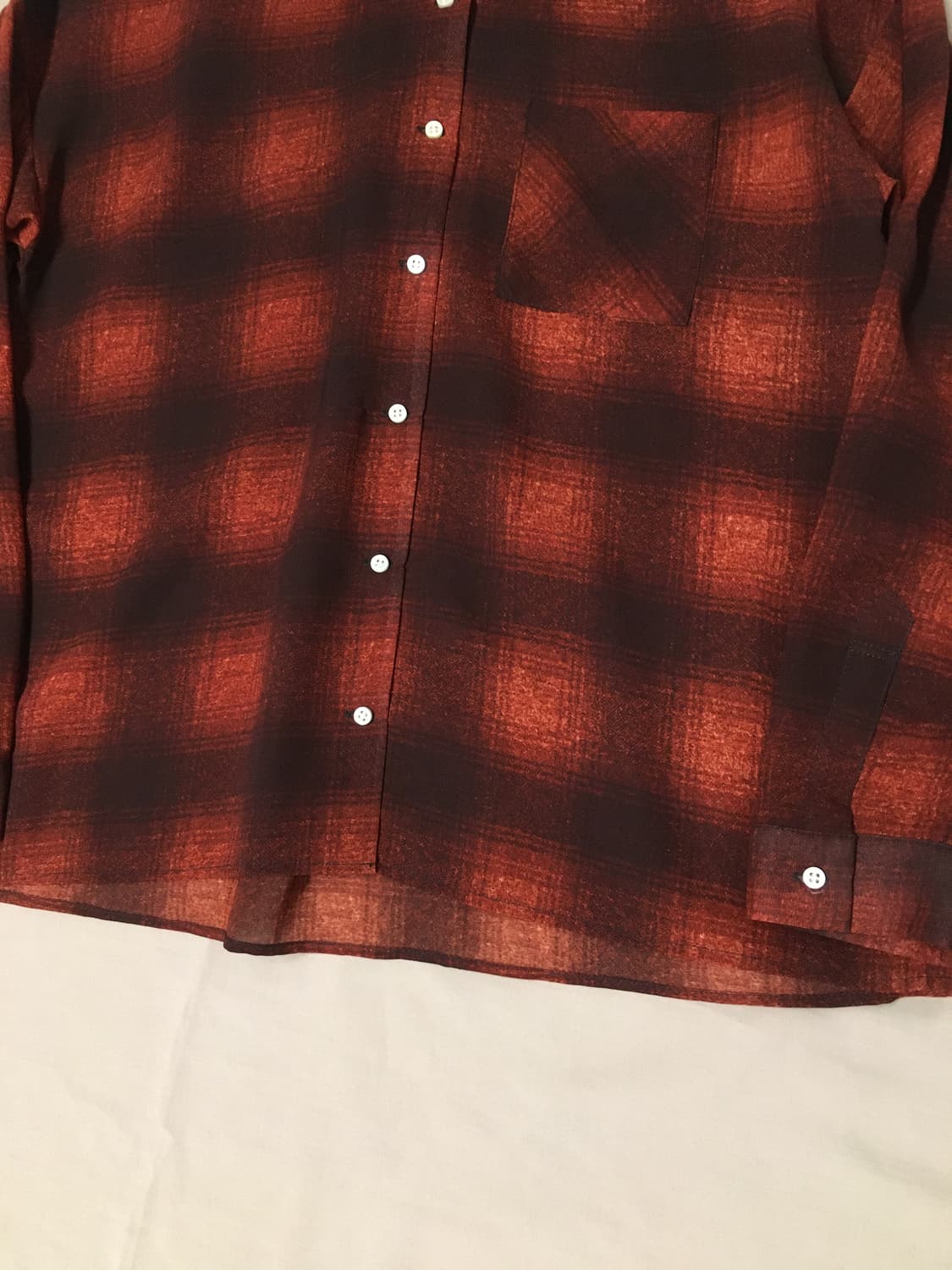 급처! 빔즈 옴브레 시스루 체크 셔츠 상품이미지4