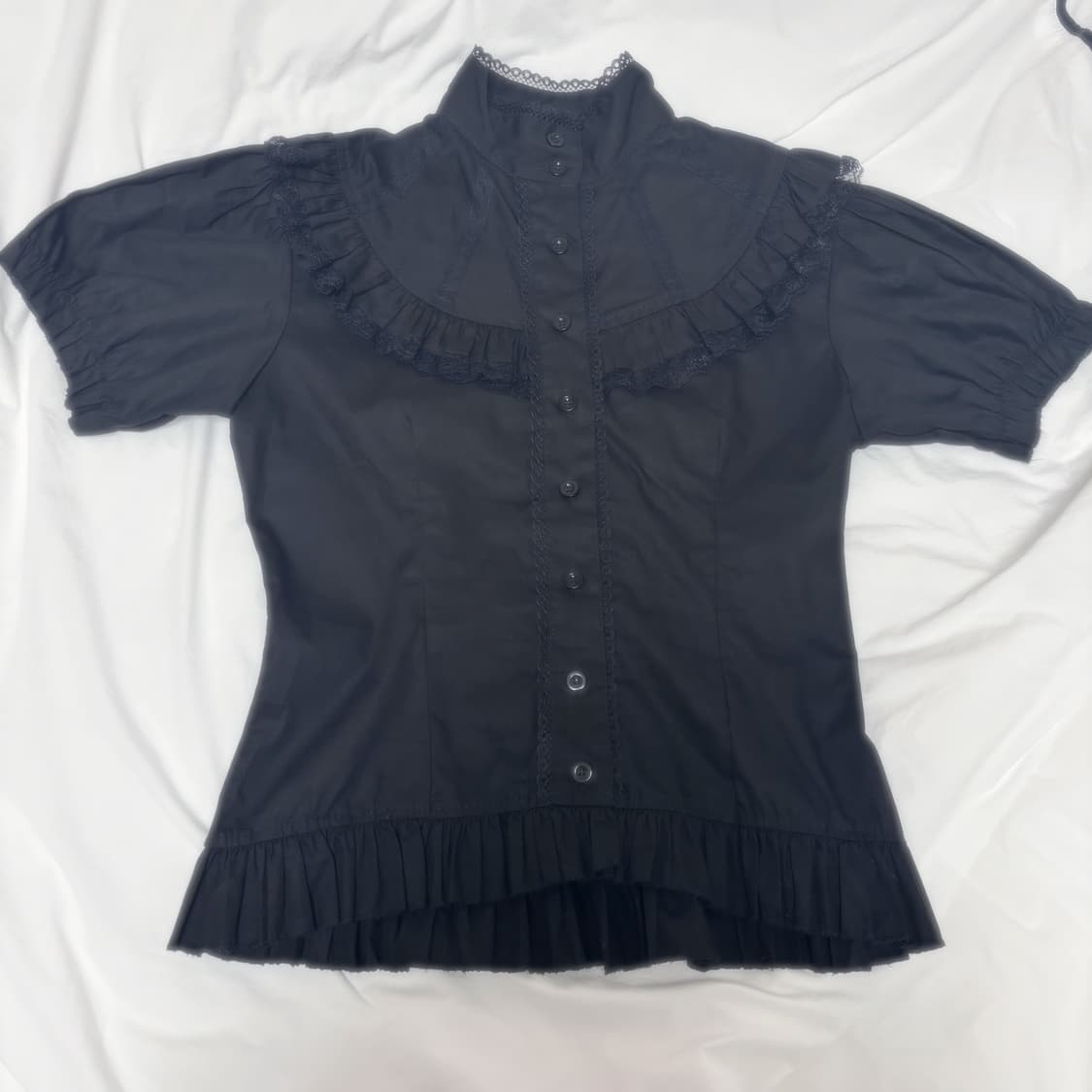 addictrap 블라우스 레이스 셔츠 검정 고스 고딕 빈티지 공겜여주 상품이미지1