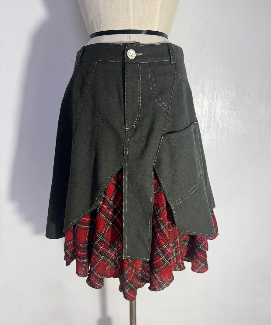 빈티지 비대칭 레이어드 스커트 아방가르드 y2k 꼼데가르송 준야와타나베 상품이미지3